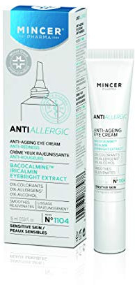 Mincer Pharma Anti Allergic Anti-Rötung Anti-Aging Glättende Augencreme für Empfindliche Haut mit Bacocalmine, Iricalmin und Augentrost Extrakt 15 ml