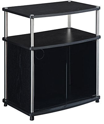 Convenience Concepts Designs2Go - Porta TV con Mobile in Vetro Nero, 23,75 x 15,75 x 26,75 x 26,75