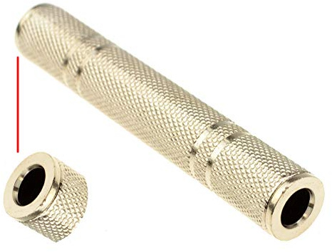 kenable Metal Pro 6.35mm Stereo Jack Socket to Socket Coupler Adapter