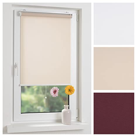 Liedeco Mittelzugrollo, Softrollo Tageslicht | Klemmträger, Montage ohne Bohren B 80 x H 130 | caffee Latte, beige