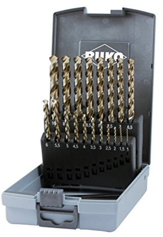 RUKO Spiralbohrer-Satz DIN 338 Typ UNI, HSSE-Co 5 in ABS-Kunststoffkassette - 19 tlg. - 228214RO