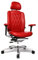 WAGNER Alu Medic Limited S ergonomischer Profi Bürostuhl Drehstuhl Schreibtischstuhl mit bewegter Sitzfläche durch Dondola Gelenk echt Leder rot