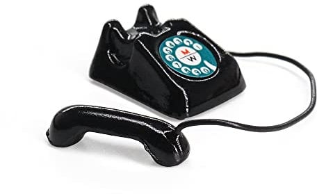 Odoria 1/12 Miniatur Telefon Puppenhaus Zubehör, Schwarz