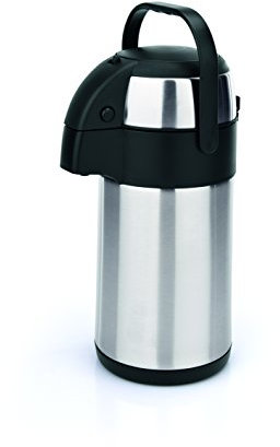 Pump-Isolierkanne aus CNS - mit Tragegriff und extra Warmhalteplatte, für Tee oder Kaffee/Inhalt: 2,5 Liter
