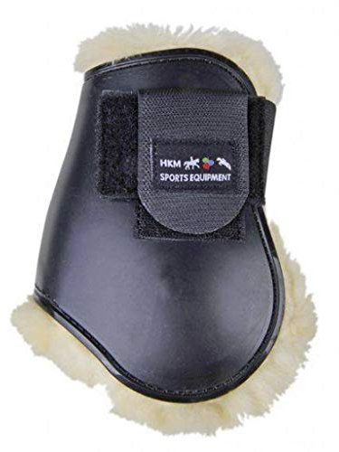 HKM 561379 HKM Streichkappen Teddy für Hinterbeine, Pony, schwarz/natur