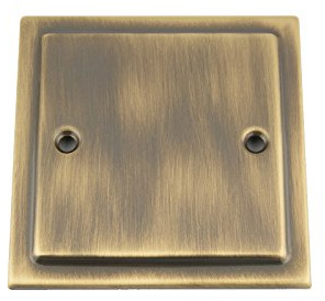 Electrical Blanking Plate Single 1 Gang - Victorian - Antique Brass