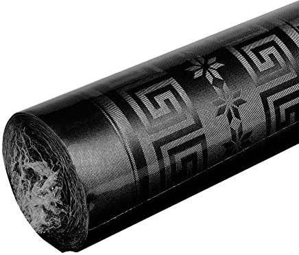 Pro Nappe – Ref. R485034I – Einweg-Tischdecke aus Damastpapier in Rolle, 50 m lang x 1,18 m breit – Farbe Schwarz – Damastpapier mit universellem, schickem und klassischem Aufdruck