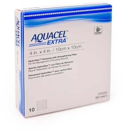 ConvaTec 3673282 AQUACEL Zusatzhydrofiber Wunden Verband, 25,4x25,4cm (Packung mit 10)