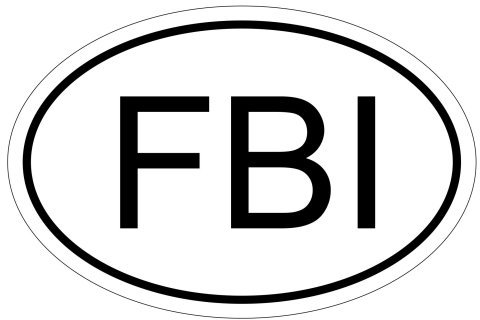 Kiwistar - Autoaufkleber - 10x6,6 cm - außen klebend - FBI 10 x 6,6cm Autoaufkleber Sticker Aufkleber KFZ Flagge Fahne