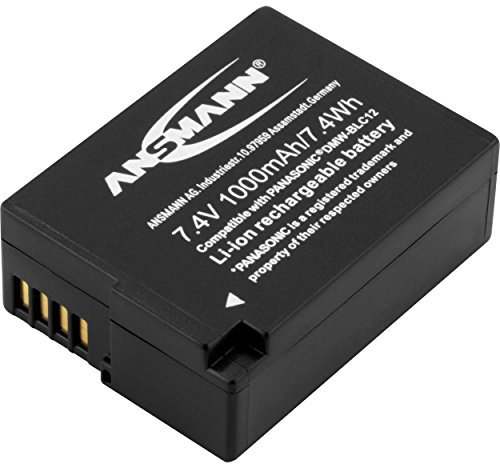ANSMANN Kamera Akku DMW-BLC12 7,4V 1.000 mAh - Ideal für Panasonic Lumix G5, G5K, G5W, G5X, G70, GX8, GH2, FZ62, FZ200, FZ300, FZ1000, FZ2000, UVM. Ideal für Hobby und professionelle Fotografie