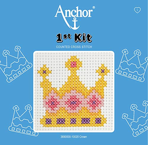 ANCHOR 1st Cross Stitch Kit, Crown, 10 x 10cm, 3690000@20