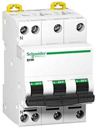 disjoncteur - schneider dt40n - 3 phases + neutre - 10 ampères - courbe c - schneider electric a9n21405