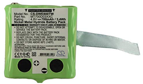CS-DWE800TW Akkus 700mAh Kompatibel mit [DeTeWe] Outdoor 8000, Outdoor PMR 8000, PMR8000, für [Simvalley] PX-1755, PX-1761 Ersetzt MT700D03XXC, PX-175-675, PX-1754-919
