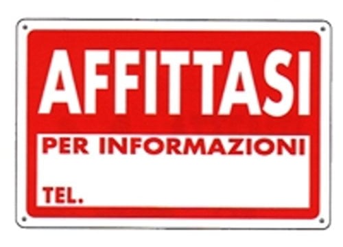 CARTELLO AFFITTASI 30x 20 PLASTICA [TARGOTIMBRI ]