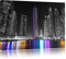 Pixxprint Skyline von Dubai bei Nacht B&W, Größe: 100x70cm, Leinwandbild, fertig gespannt, Wandbild, Dekoration, Kunstdruck, kein Poster