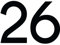 1peak Zahl 26 in schwarz, 30 cm großer Sticker aus Selbstklebender Klebefolie zum aufkleben, wetterfeste Klebezahl