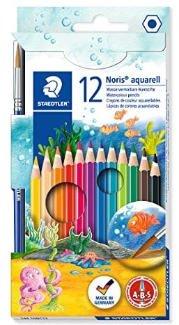 STAEDTLER 14410NC12 - Noris Club Aquarell-Buntstifte, 12 brillanten Farben