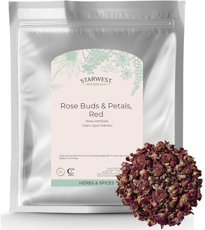 Starwest Botanicals Dried Red Rose Buds & Petals - Bulk 1 lb Bag