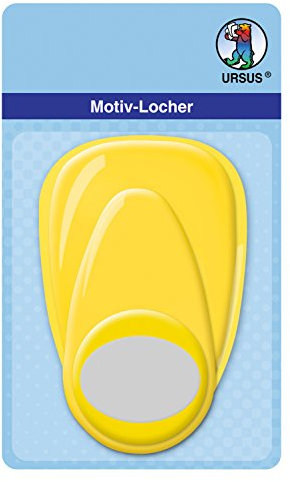 Ursus 19490088 - Motivlocher mit Hebel groß, Oval, gelb, ausgestanztes Motiv ca. 38,1 mm, aus Kunststoff mit Metallstanze, geeignet für Grammaturen von 160 220 g /qm