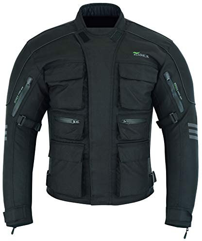 RIDEX Mens CJ1 Motorbike Motorcycle Windproof/Waterproof Jacket With Armours (X-Large)