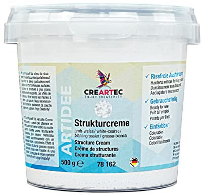CREARTEC Strukturpaste grob-weiß - zum Gestalten von Oberflächen - 500g - Made in Germany