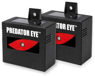 ASPECTEK Predator Eye Solar Animal Deterrent - 2 Pack, Flashing Red Light Repeller to Help Scare Coyotes, Deer, Raccoons, Skunks, Foxes and Cats, Outdoor Pest Control for Garden, Yard, Farm and Coop