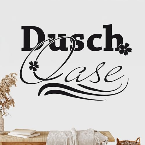 GRAZDesign Wandtattoo Bad Duschoase Blüten Deko Wand Aufkleber - 59x40cm / 070 schwarz