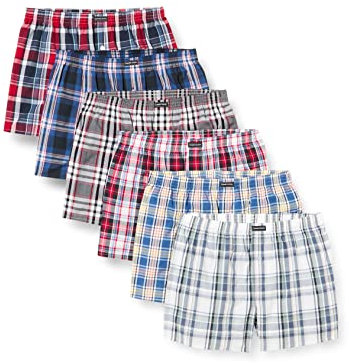 Lower East LE150 Caleçon, À Carreaux (Lot de 6), XXL Homme