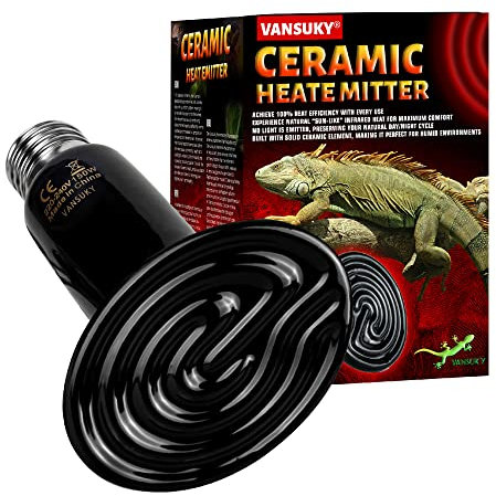 Vansuky Lampe Chauffante en Céramique pour Animaux Reptiles - Élément Solide Durable, Pas de Lumière Infrarouge - Adapté pour Lézards, Poussins, Serpents et Hamsters - 220-240V (200W)