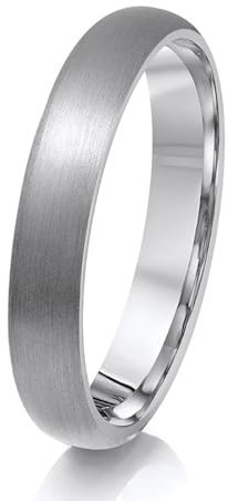 Theia Ring Titan Mattiert, Court Shape, 4mm Ring - Größe 75 (23.9)