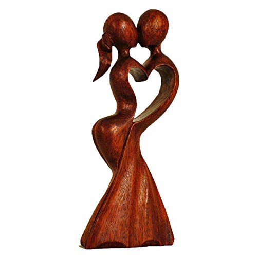 Simandra Holz Figur Skulptur Abstrakt Holzfigur Statue Afrika Asia Handarbeit Deko Hochzeit Größe 20 cm