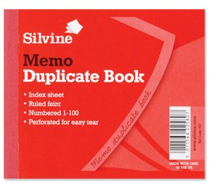 Silvine 603 - Duplicate Book Ruled 4x5in PK12