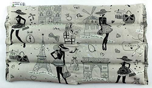 BOUILLOTTE SECHE LOMBAIRE GARNISSAGE 100% GRAINE DE LIN BIO - L PARIS ARGENT