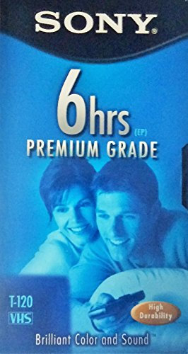 Sony Premium Grade VHS Tapes T-120, 6 Pack