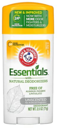 ARM & HAMMER Essentials Natural Deodorant Unscented 2.50 oz (Pack of 2)
