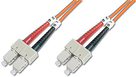 DIGITUS LWL câble patch OM2 - 3 m SC vers SC câble fibre optique - LSZH - Duplex Multimode 50/125µ - 10 GBit/s - Orange