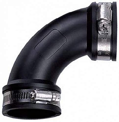 AquaForte PVC Elastomer, flexibler Bogen, 90 Grad, Ø 110 mm (Klemmbereich 110-100 mm), enorm flexibel!, Schwarz