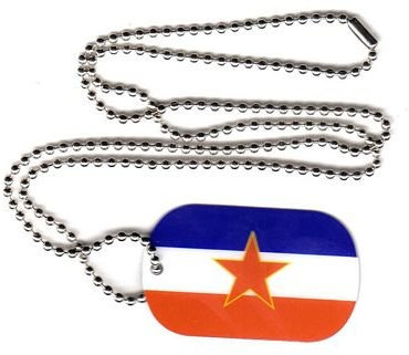 Dog Tag Jugoslawien Stern Erkennungsmarke 30 x 50 mm Fahne Flagge