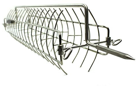 SunshineBBQs Stainless Steel BBQ Fish Rotisserie Basket Clamp Holder