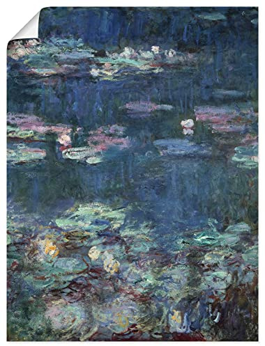 ARTLAND Wanddeko Poster & Kunstdrucke Wandposter Teich Pflanzen Blumen Seerosen Detail Impressionismus Claude Monet T8AH