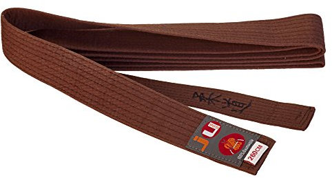 Ju-Sports Budogürtel braun mit Bestickung Judo (Japanisches Kanji)