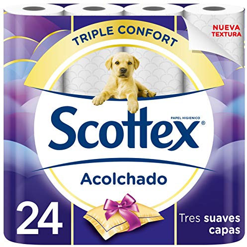 Scottex Acolchado Papel Higiénico Seco 24 rollos