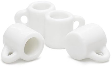 Odoria 1/12 Miniatura 4PZ Taza Jarro Blanco Porcelana Cocina Accesorio para Casa de Muñecas