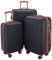 HAUPTSTADTKOFFER - Wannsee - 3er Koffer-Set Trolley-Set Rollkoffer Reisekoffer, TSA, (S/M/L), Dunkelblau/Braun