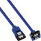 InLine 27701F SATA 6Gb/s Anschlusskabel rund, abgewinkelt, blau, mit Lasche, 0,15m