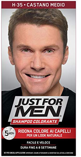 Just for men Shampoo Colorante, 2 Unità (confezione Da ), H35 – Castano Medio
