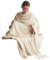 CelinaTex TV-Decke mit Ärmeln und Fußtasche Flauschige Kuscheldecke XL 170 x 200 cm Creme weiß Mikrofaser Fleece Soft Oeko-TEX