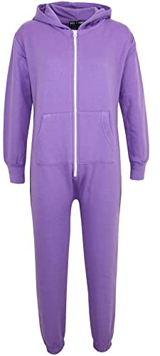 A2Z 4 Kids Children Plain Camouflage Jumpsuit Super Soft - Plain Onesie Lilac 11-12