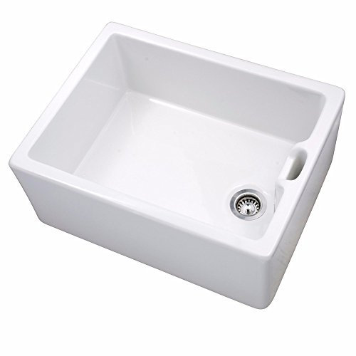 Astini Belfast 100 1.0 Bowl White Ceramic Kitchen Sink & Strainer Waste