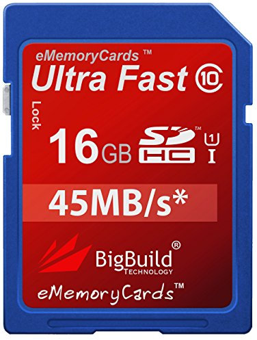 BigBuild Technology 16GB Ultra Fast 90MB/s SD SDHC Memory Card For Canon IXUS 105 Camera